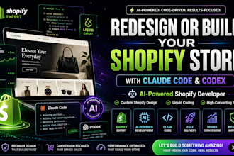 redesign or build your shopify store with claude code, codex shopify developer