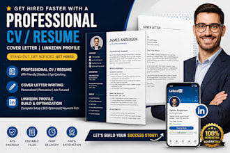 create professional cv resume write cover letter build update linkedin profile