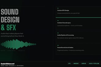 design and deliver custom sfx and ambient sound for your indie game