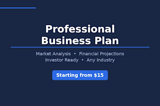 write a business plan with financial projections