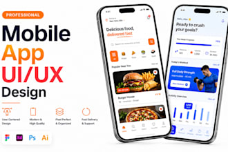 design a modern mobile app UI UX for ios and android