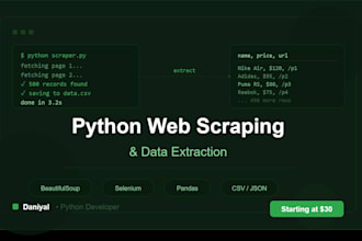 scrape any website and deliver clean data using python