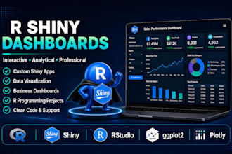 develop r shiny dashboards and r programming projects