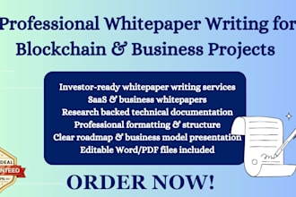 write professional whitepaper for saas and business projects, business plan