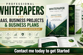 write professional whitepapers for saas, business projects and business plans