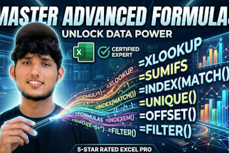 create advanced excel formulas, dashboards, and automation