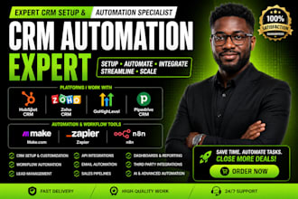 setup hubspot crm zoho automation gohighlevel pipedream workflow make zapier n8n