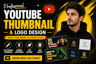 design professional youtube thumbnail and business card