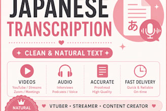 transcribe japanese audio into natural text