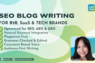 write SEO blog articles for b2b, saas, and tech brands