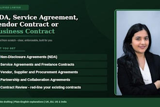 draft or review nda, service agreement, or business contract
