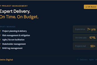 be your dedicated project manager for tech and software delivery