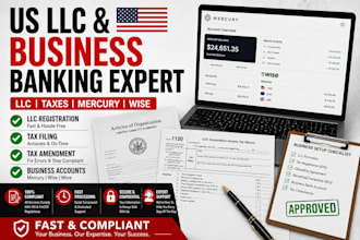register llc, file or amend llc taxes, open mercury or wise business account