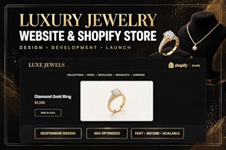 design luxury jewelry website and jewelry shopify store