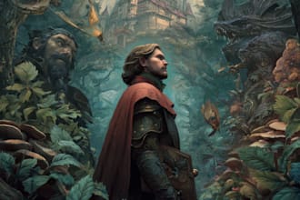 book cover design, fantasy book cover illustration