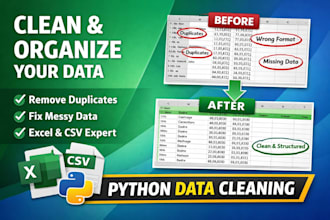 clean messy excel data, remove duplicates and format it