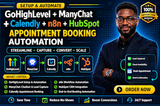 setup gohighlevel manychat calendly n8n hubspot appointment booking automation