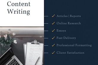 write well researched articles, reports, and content