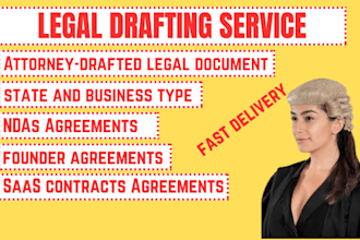 draft a UK, US startup nda, founder or saas contract