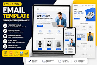 design and develop modern responsive email template