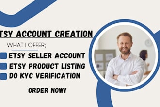 create fully verified etsy seller account with complete etsy store setup