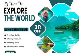 design professional travel social media posts and ads