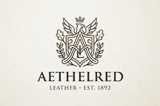 design a luxury leather brand logo for your business