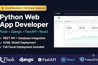 a python web app with flask, django or fastapi with rest API and database