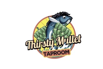 make classic powerful bar logo for taproom located on coast