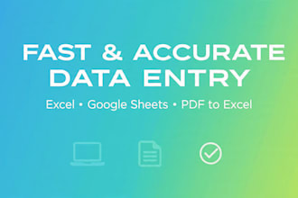 do fast and accurate data entry and excel work for you