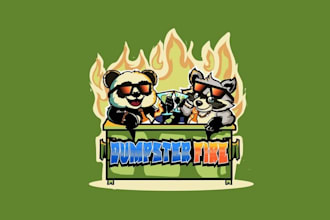 design greatest motivation dumpster fire logo
