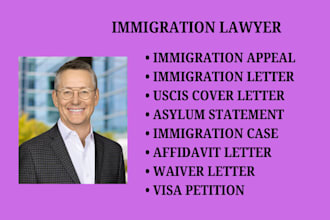 draft immigration letters, asylum statements, visa petitions, and waivers