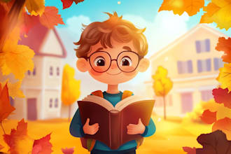 create whimsical and funny book illustrations