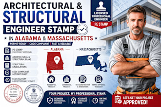 architectural and structural engineer stamp in alabama and massachusetts