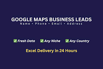 scrape google maps business leads with emails, phone and address in excel