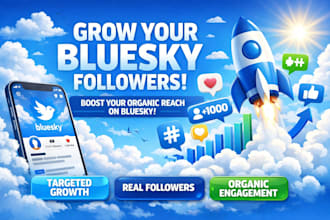 grow your bluesky orgainc followers, blue sky marketing growth promotion