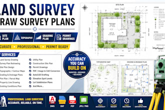 land survey draw survey plans site plan topography land surveyor grading permit