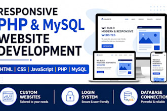 create a responsive HTML CSS PHP mysql website