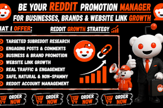 be your reddit promotion manager for businesss brands and website link growth