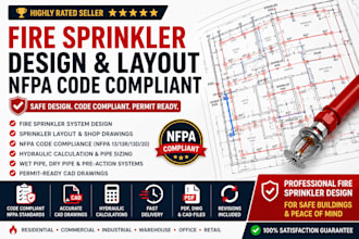 design fire sprinkler design, layout design nfpa code compliance