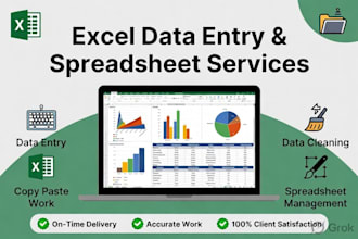 do excel data entry, formatting and spreadsheet work