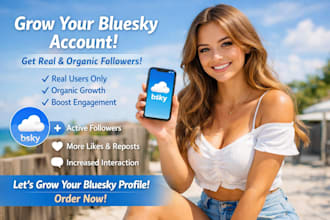 grow and promote your  blue sky account with organic followers