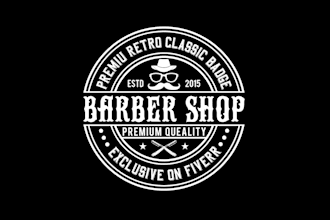 do barber shop or hair stylist salon business logo design