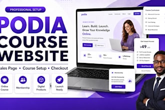 build your podia online course website with sales page