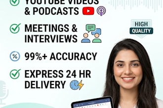 do professional audio or video transcription and fast typing