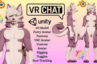 create custom vrchat avatar furry vtuber gmod 3d character 3d avatars