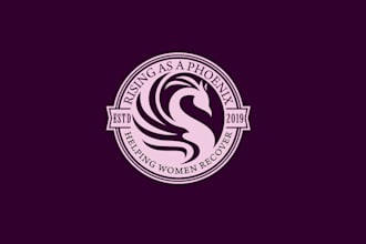 design rising phoenix graphic feminine flaming fierce logo