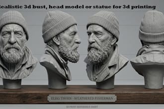 sculpt realistic 3d bust, head model or statue for 3d printing
