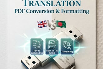 provide professional writing translation and PDF conversion services