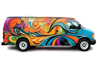 design stylish food truck wrap,
